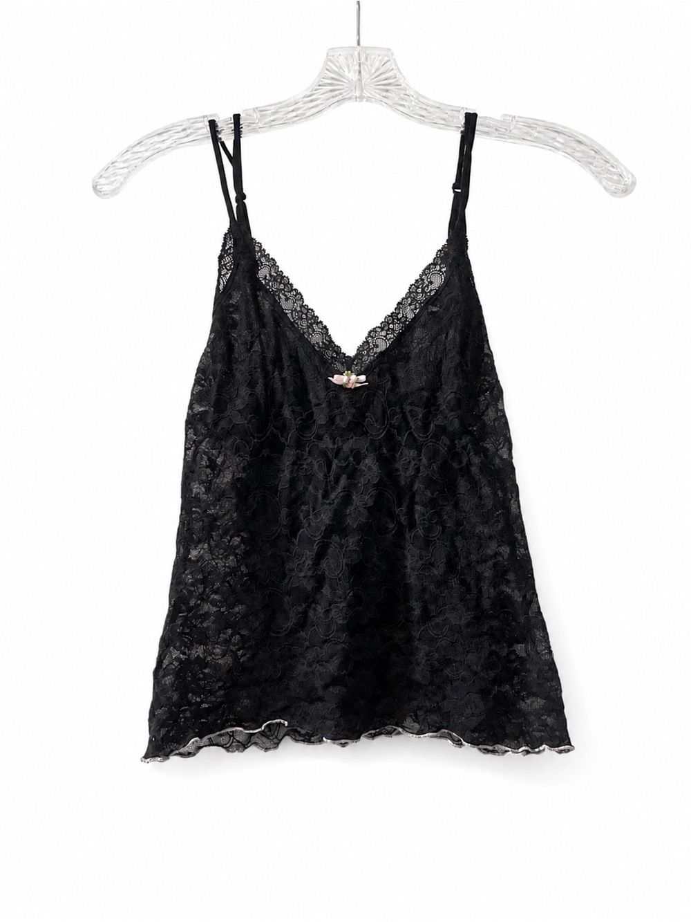 Y2K Victoria's Secret Black Lace V-Neck Slip Chemise
